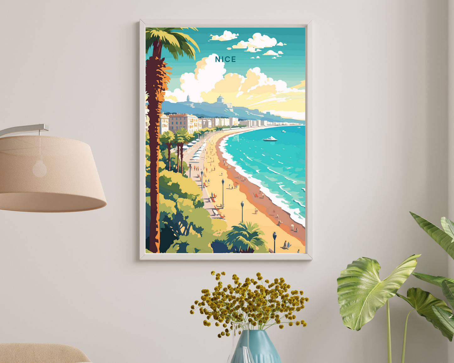 Nice France Travel Poster Print - Pitchers Design