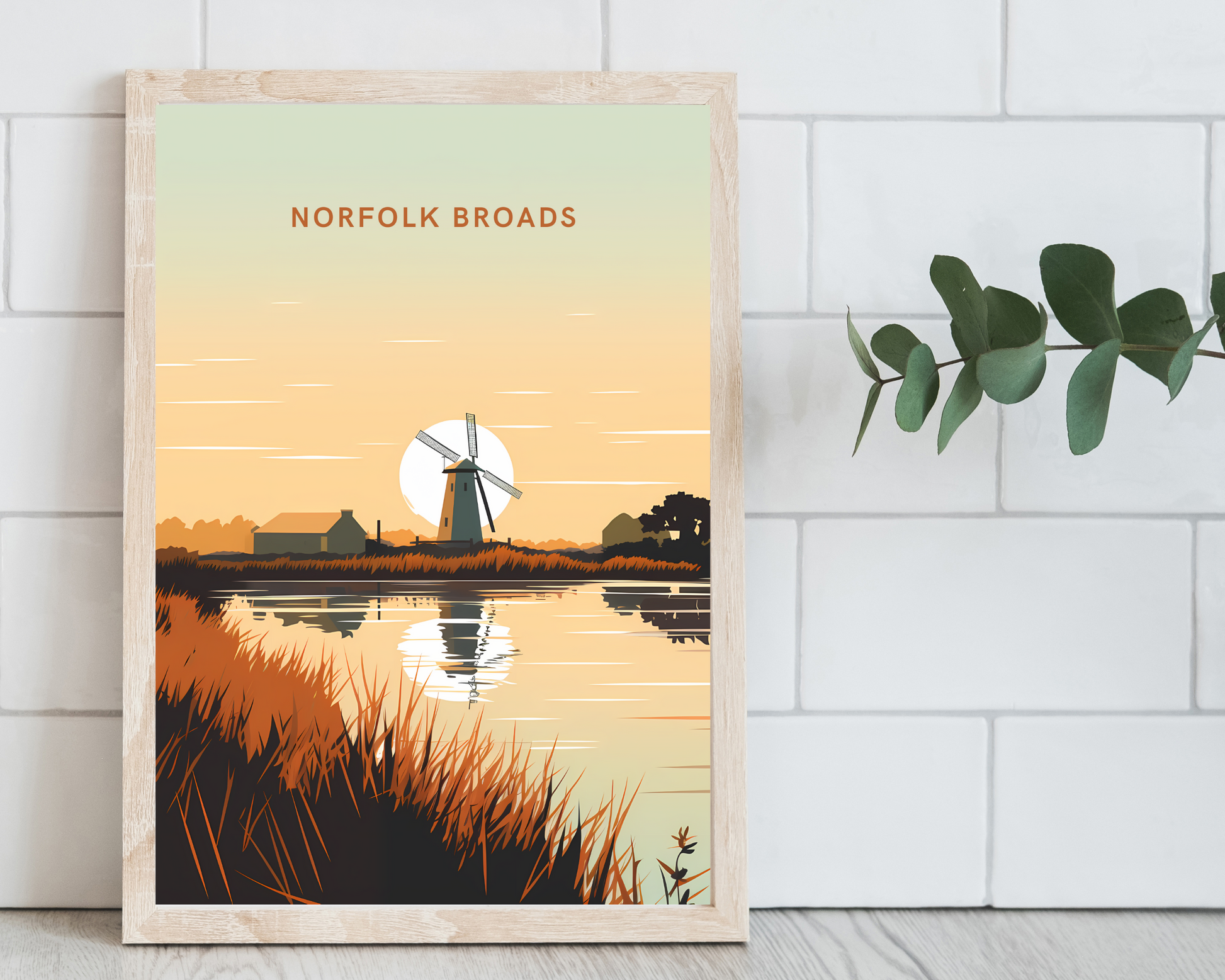 Norfolk Broads England Travel Poster Print - Pitchers Design