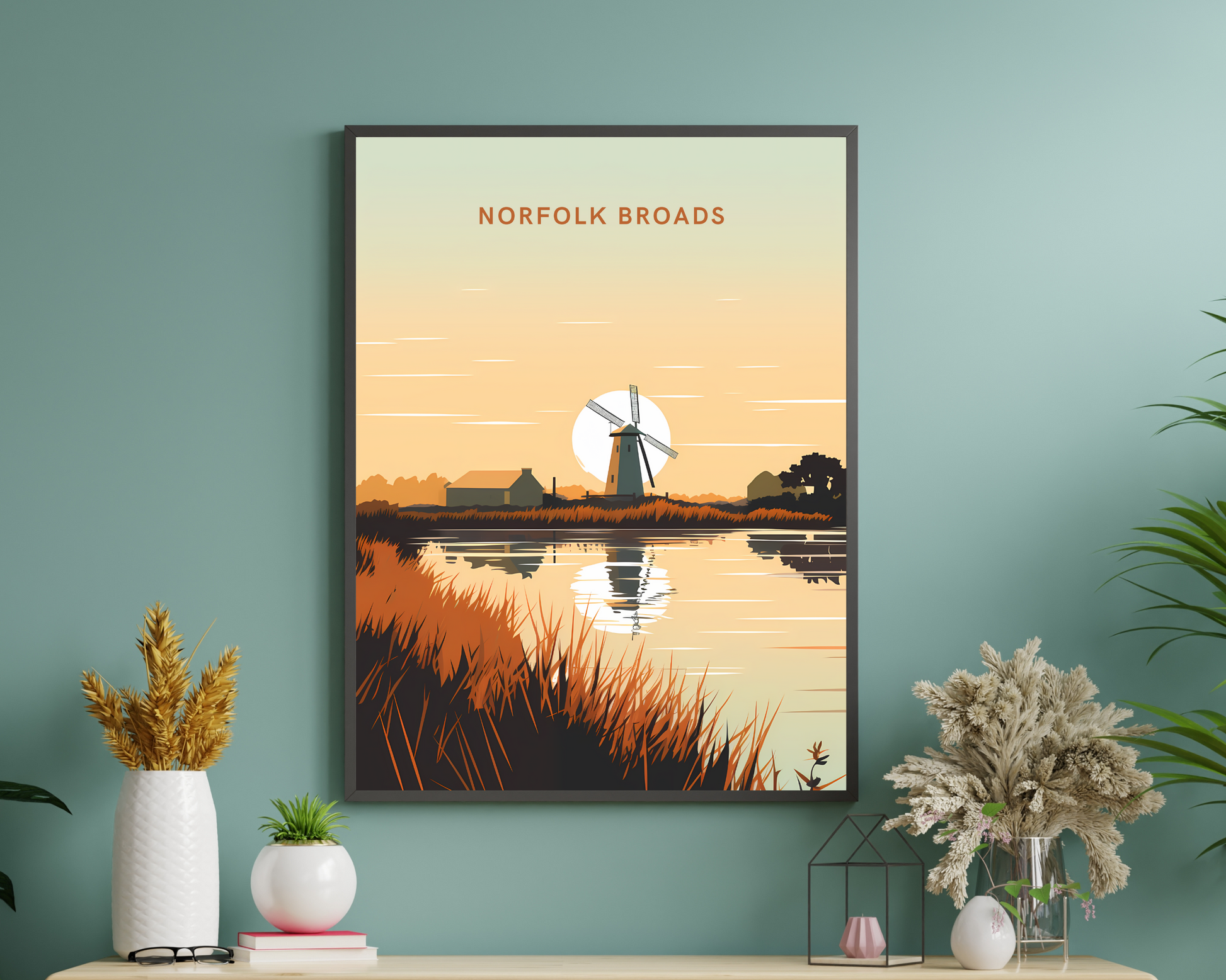 Norfolk Broads England Travel Poster Print - Pitchers Design