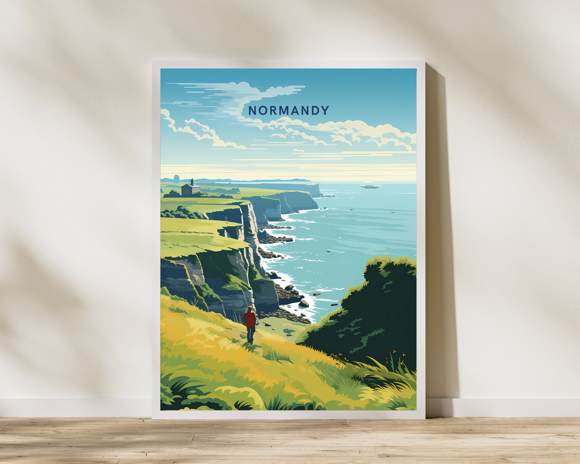 Normandy France Travel Poster Print - Pitchers Design