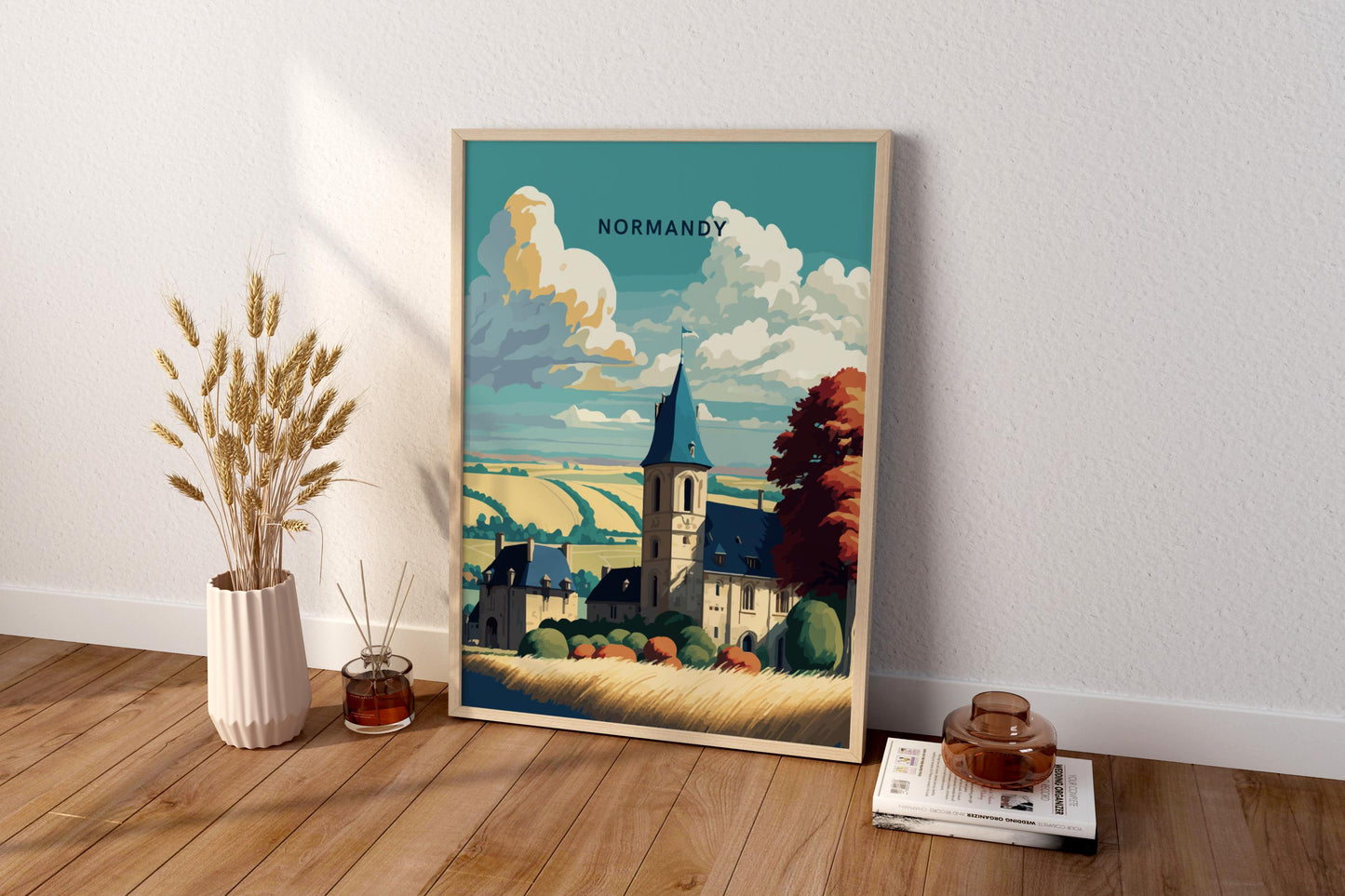 Normandy France Travel Print Poster