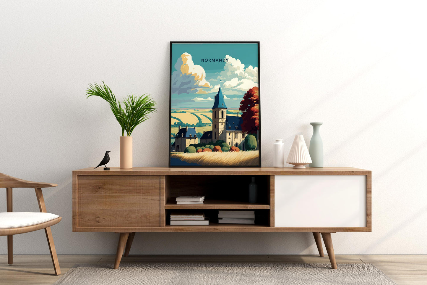 Normandy France Travel Print Poster