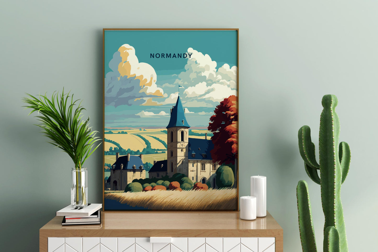 Normandy France Travel Print Poster