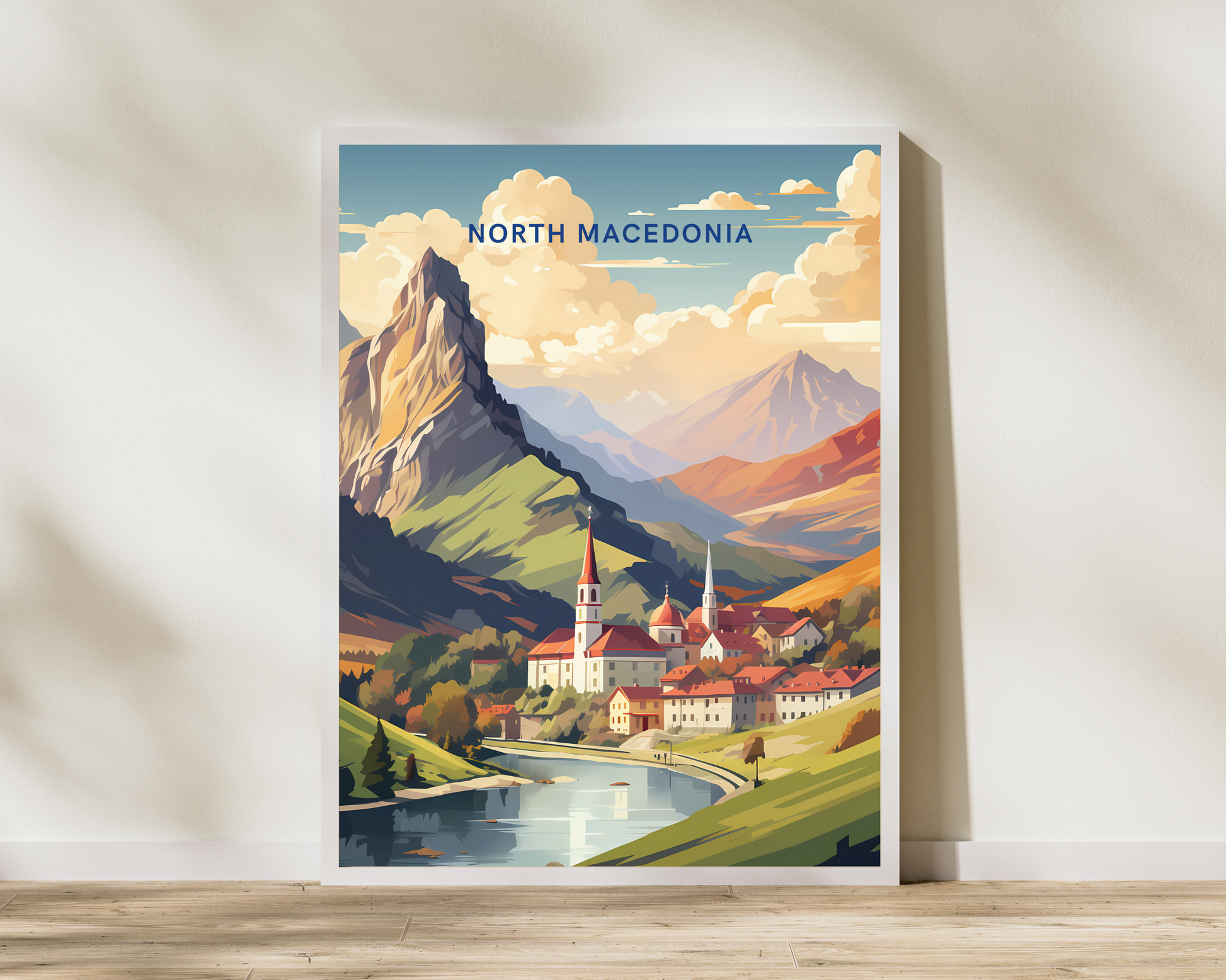 North Macedonia Travel Poster Print - Pitchers Design