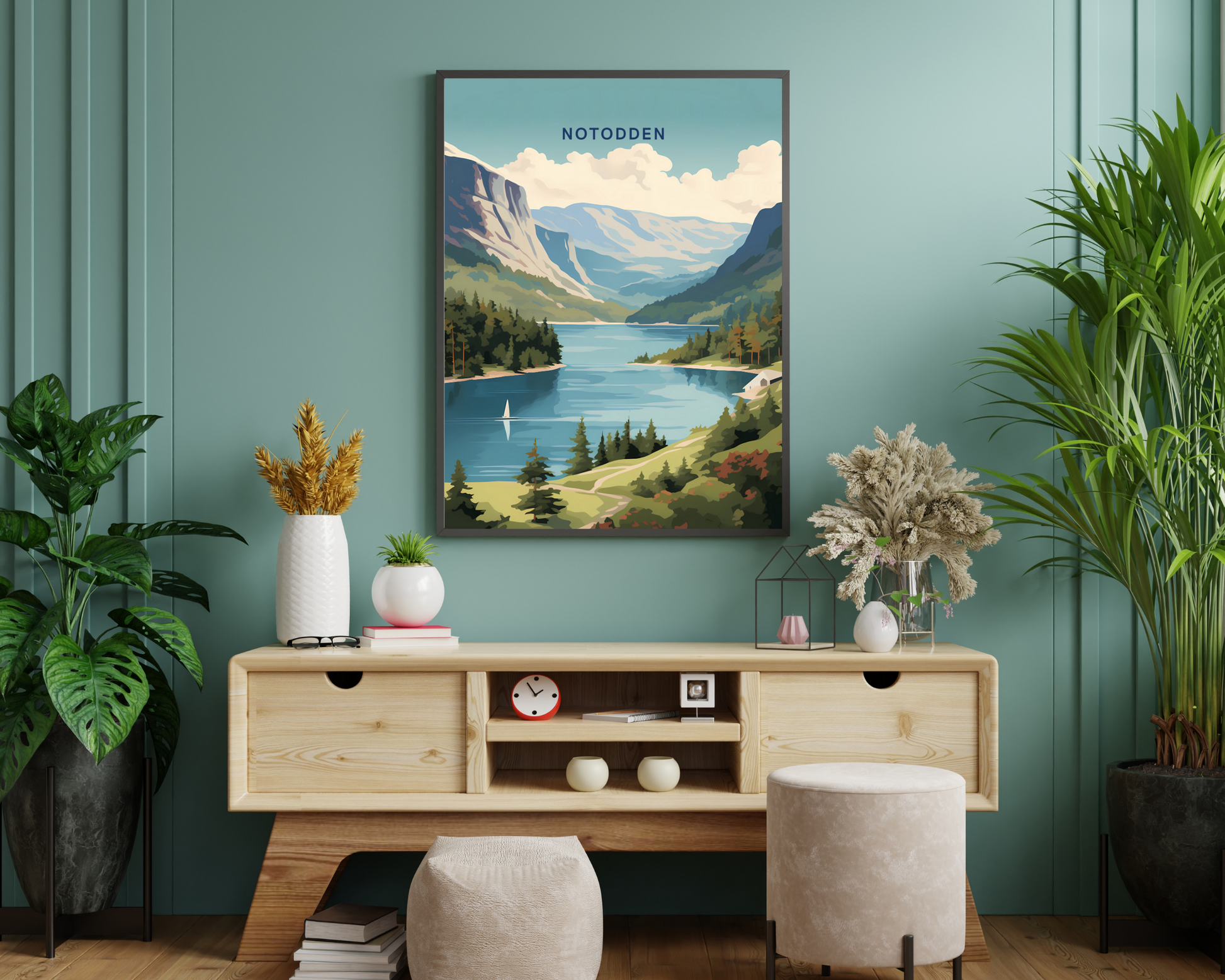 Notodden Norway Travel Poster Print - Pitchers Design