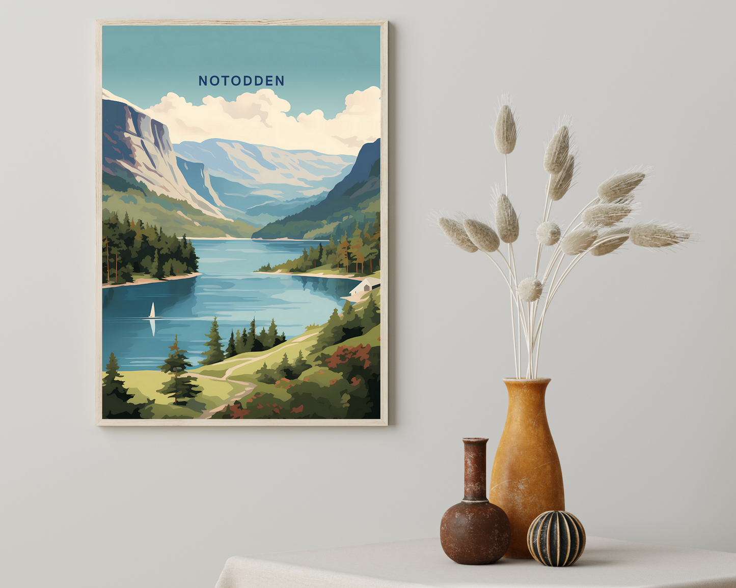 Notodden Norway Travel Poster Print - Pitchers Design