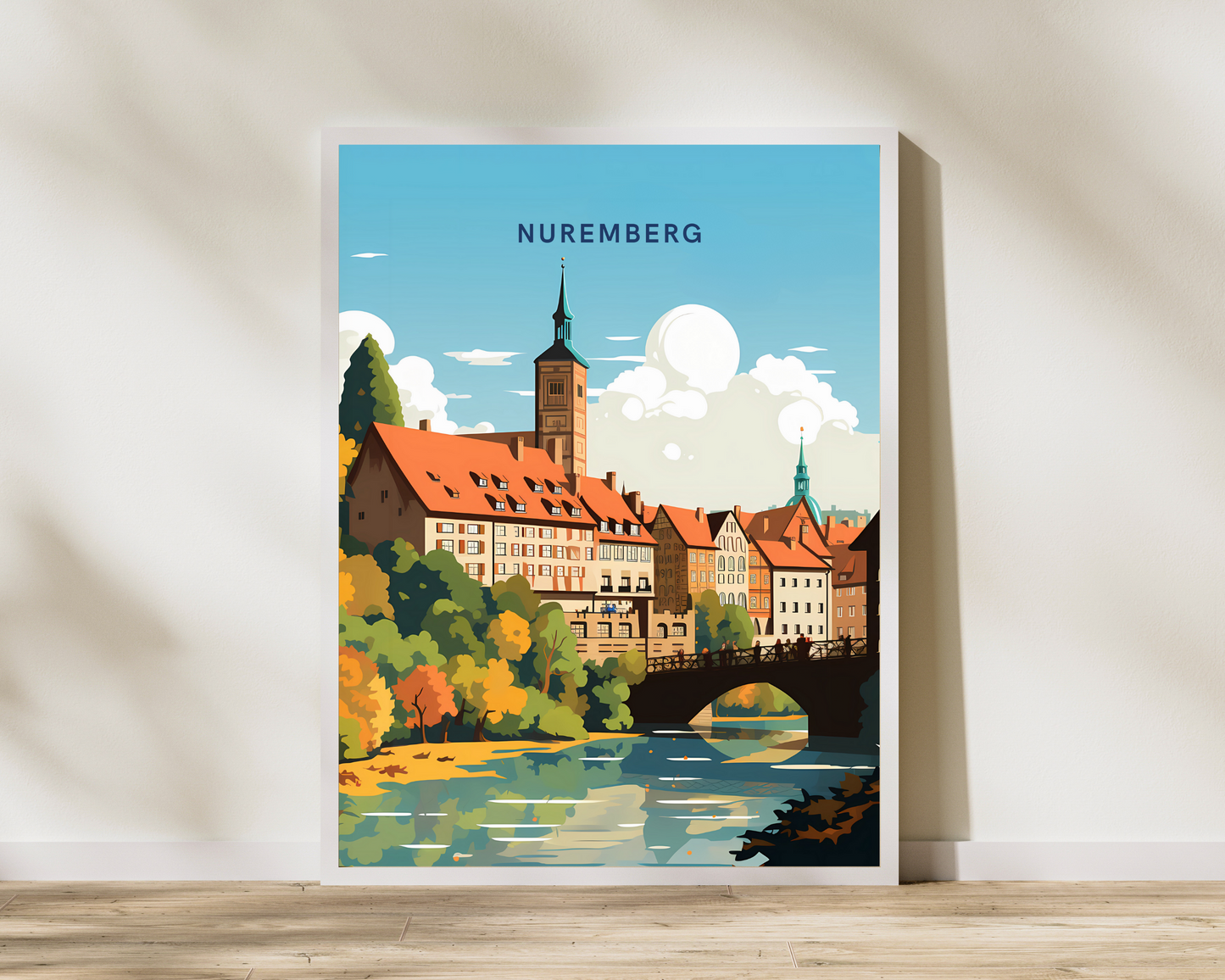 Nuremberg Germany Travel Poster Print - Pitchers Design