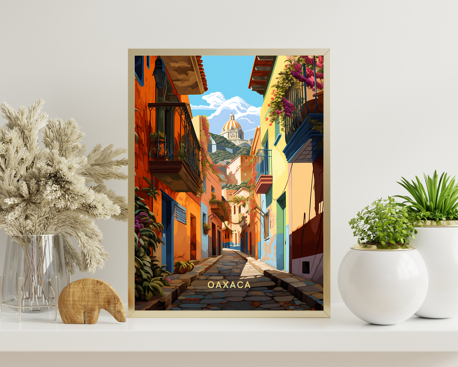 Oaxaca Mexico Travel Poster Print - Pitchers Design