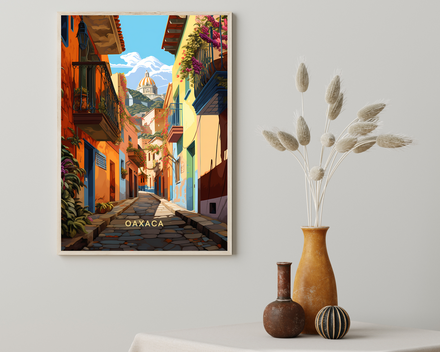 Oaxaca Mexico Travel Poster Print - Pitchers Design