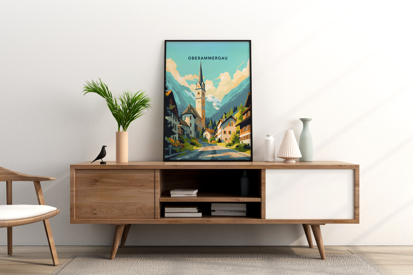 Oberammergau Germany Travel Print Poster - Pitchers Design