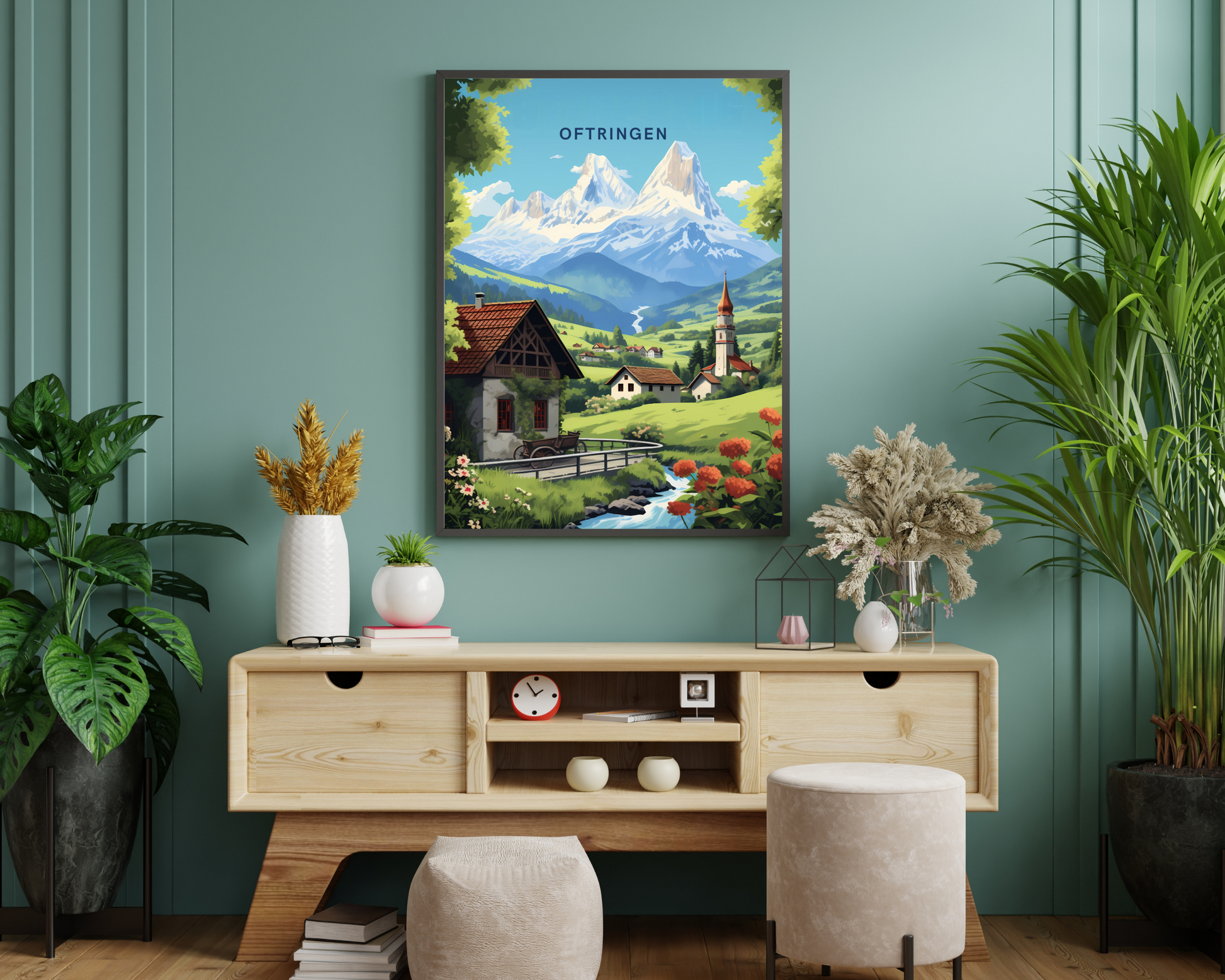 Oftringen Switzerland Travel Poster Print - Pitchers Design