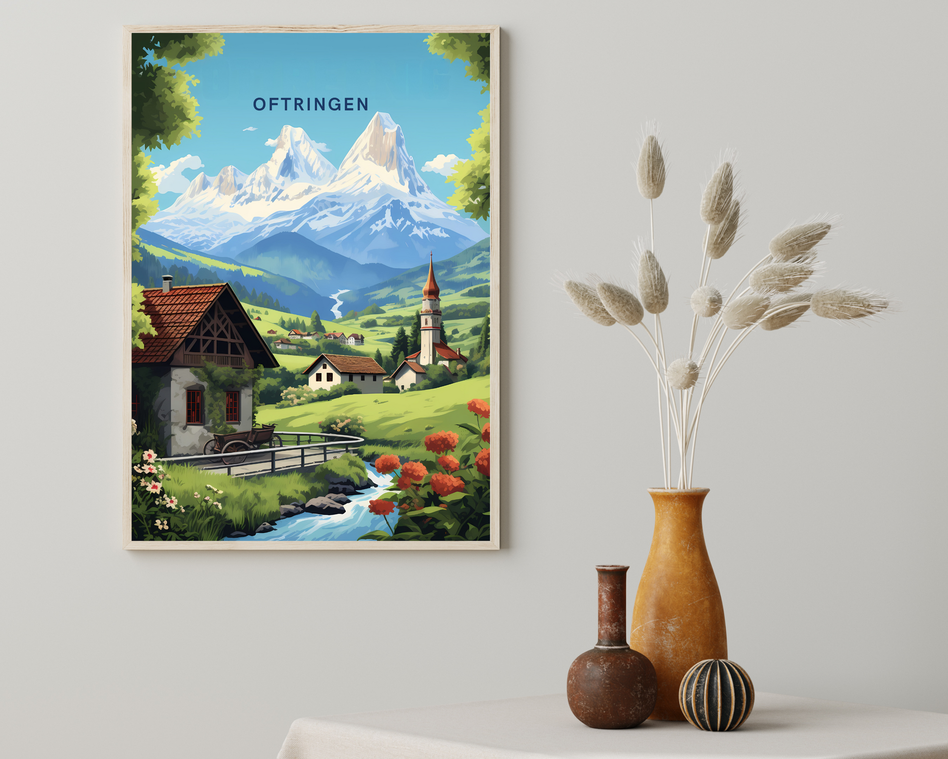 Oftringen Switzerland Travel Poster Print - Pitchers Design