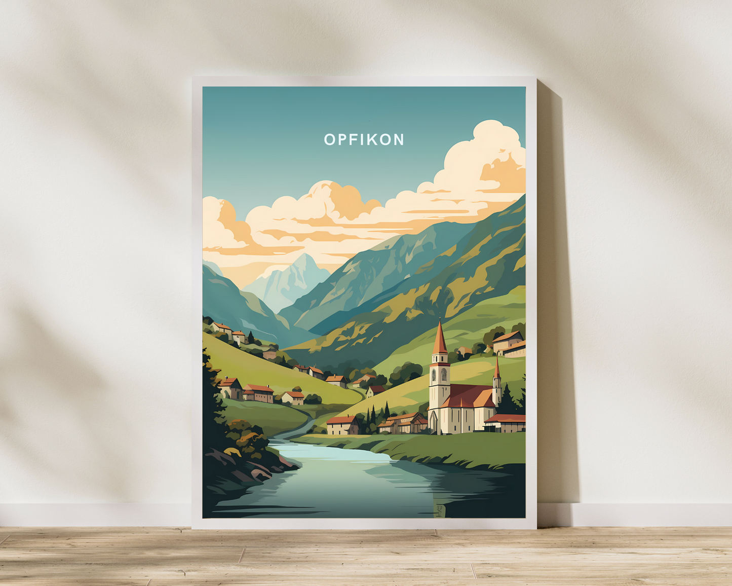 Opfikon Switzerland Travel Poster Print - Pitchers Design