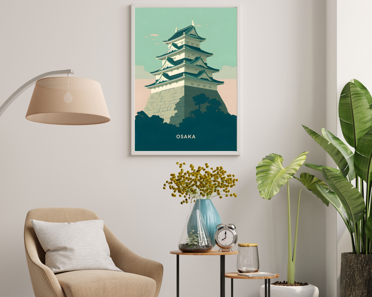 Osaka Castle Japan Travel Poster Print - Pitchers Design