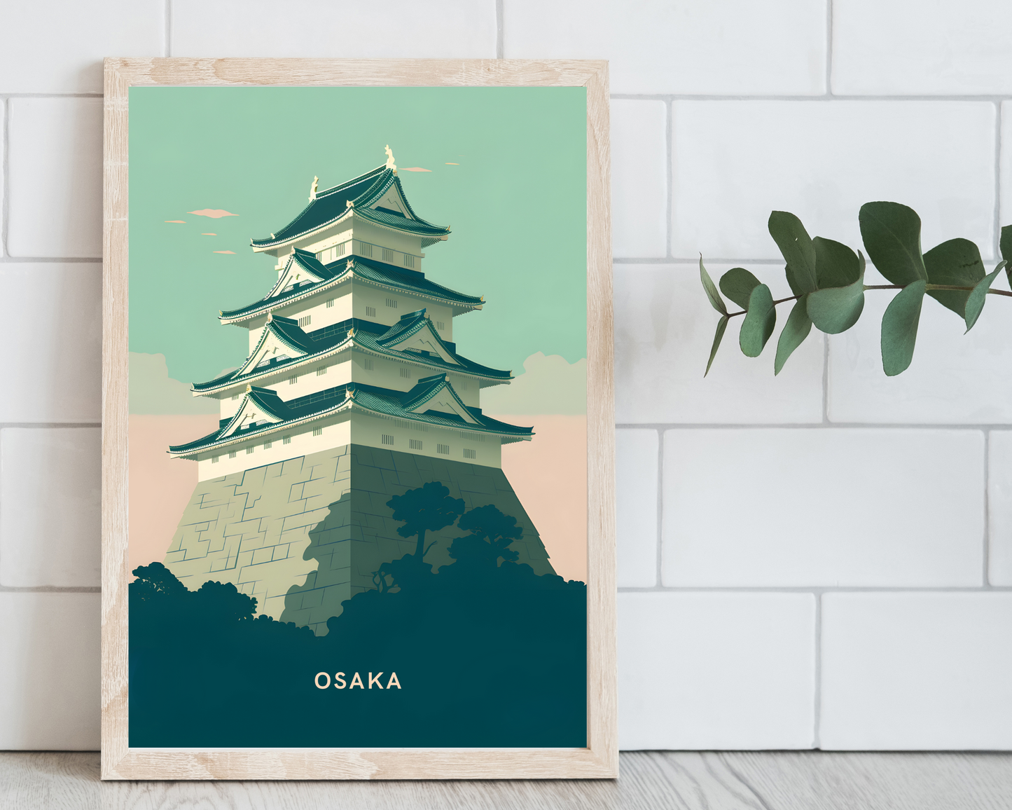 Osaka Castle Japan Travel Poster Print - Pitchers Design