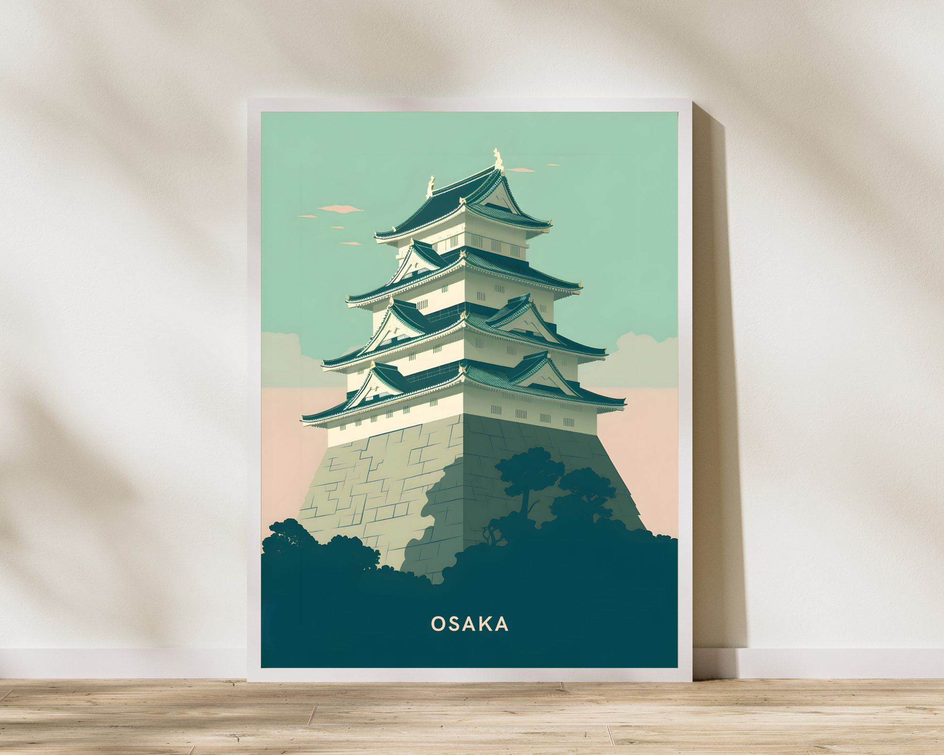 Osaka Castle Japan Travel Poster Print - Pitchers Design