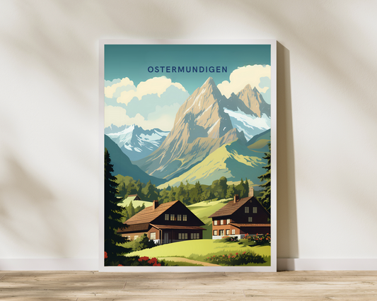 Ostermundigen Switzerland Travel Poster Print - Pitchers Design