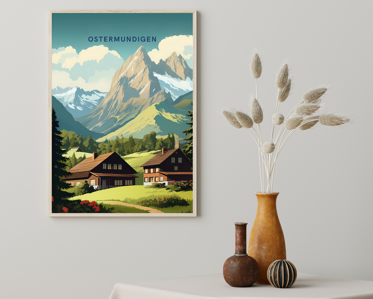 Ostermundigen Switzerland Travel Poster Print - Pitchers Design