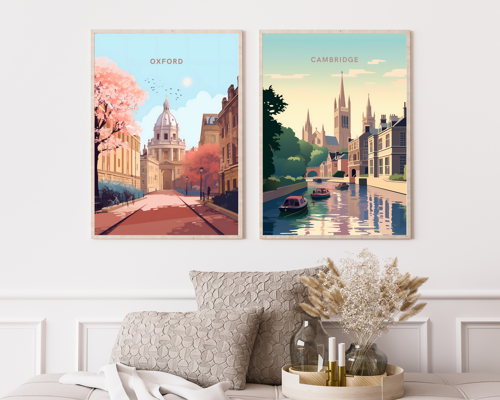 Oxford England Travel Poster Print - Pitchers Design