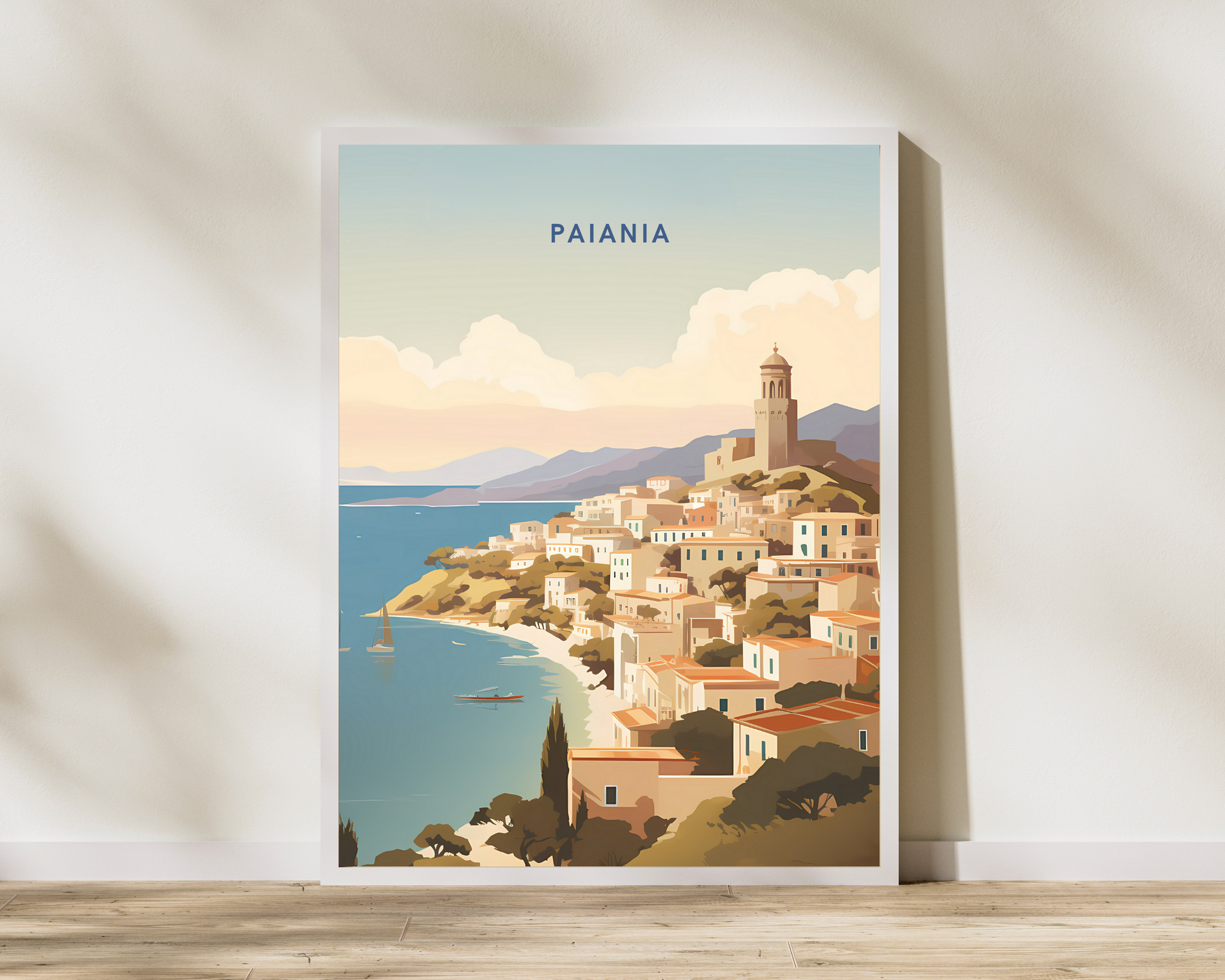 Paiania Greece Travel Poster Print - Pitchers Design