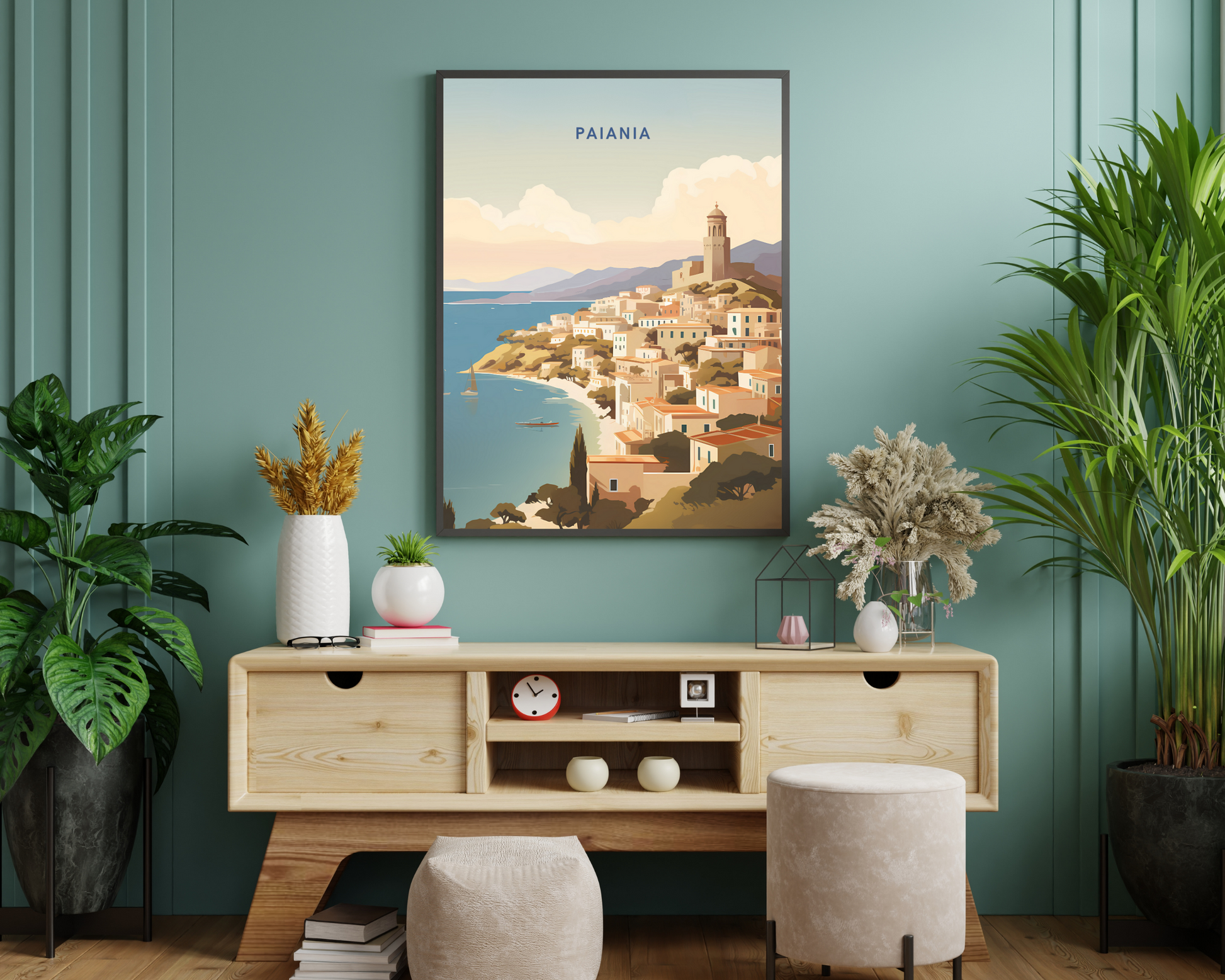 Paiania Greece Travel Poster Print - Pitchers Design