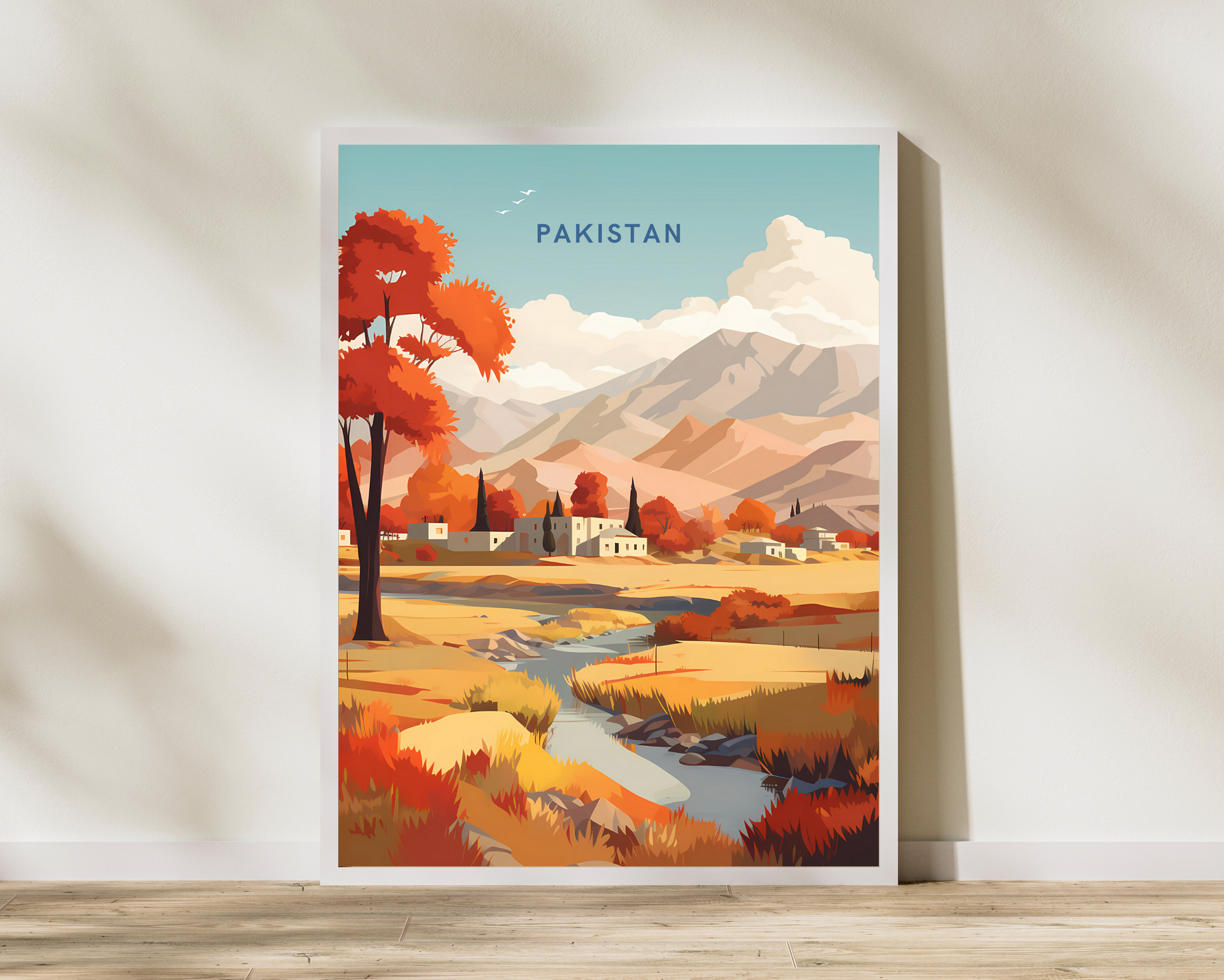 Pakistan Countryside Travel Poster Print - Pitchers Design