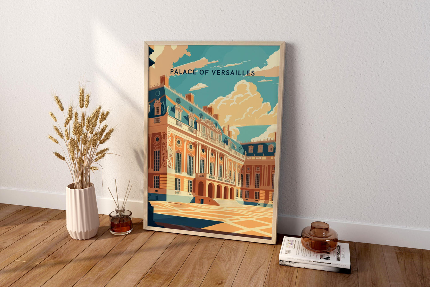 Póster de viaje del Palacio de Versalles París Francia