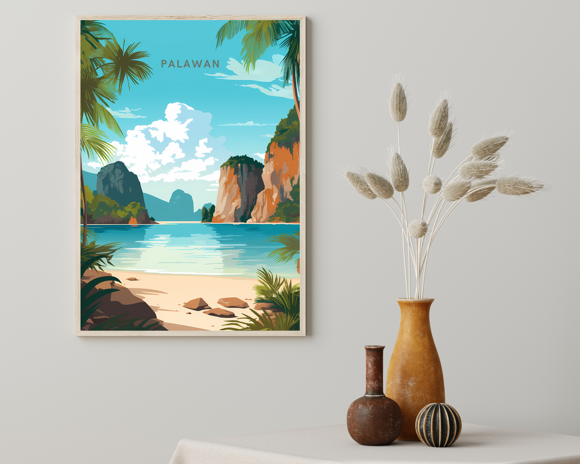 Palawan Philippines Travel Poster Print - Pitchers Design