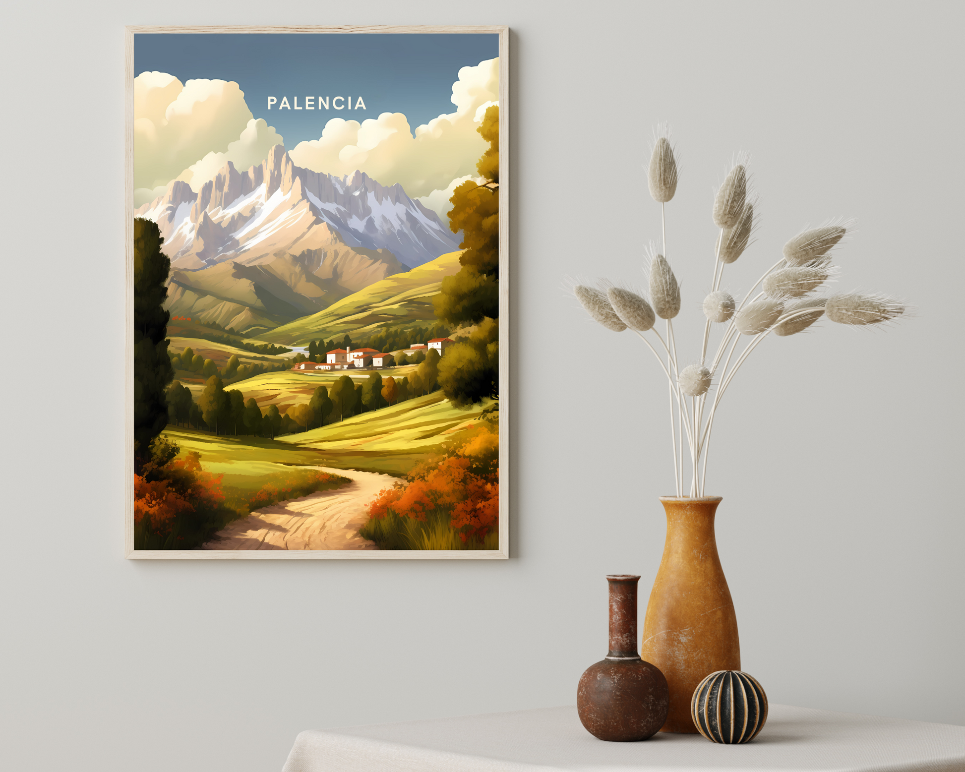 Palencia Spain Travel Poster Print - Pitchers Design