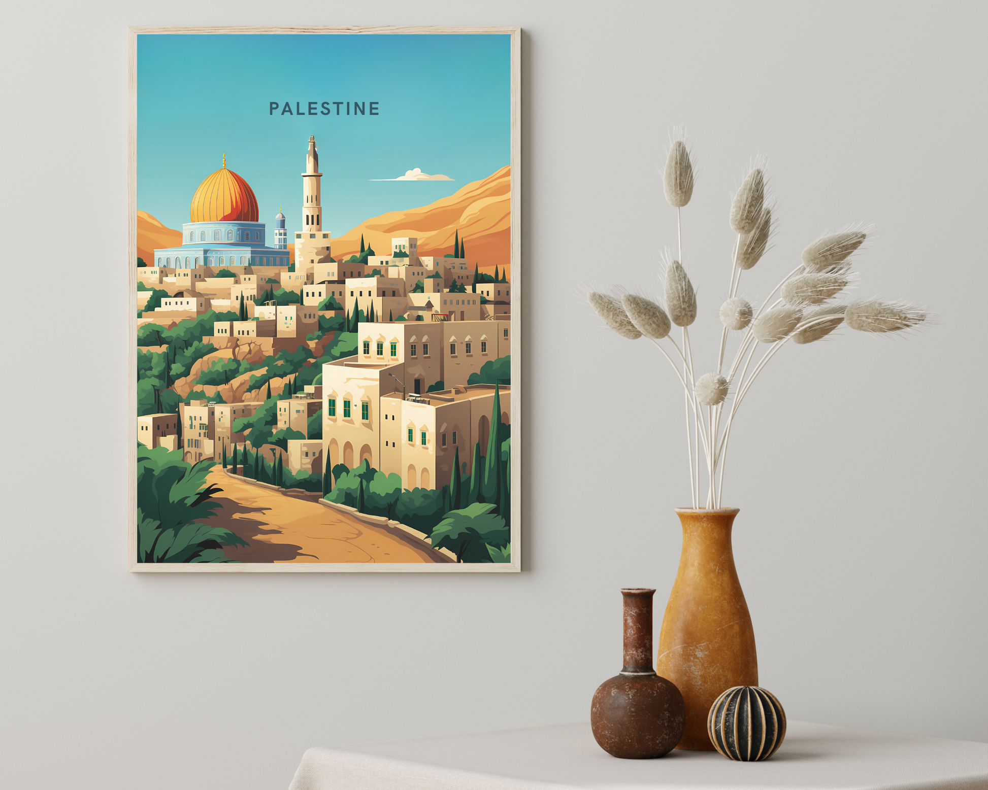 Palestine Travel Poster Print - Pitchers Design