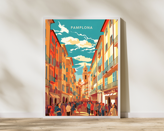 Pamplona Spain Travel Poster Print - Pitchers Design