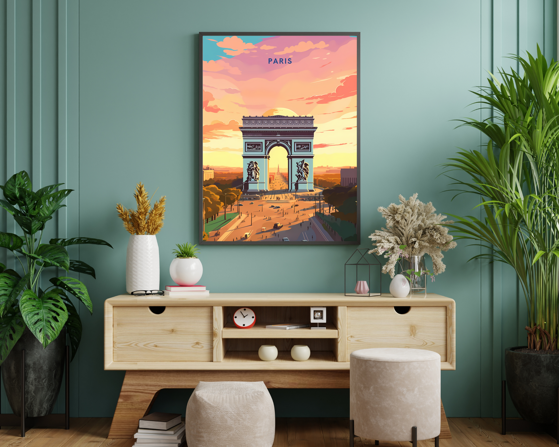 Paris Arc de Triumph France Travel Poster Print - Pitchers Design