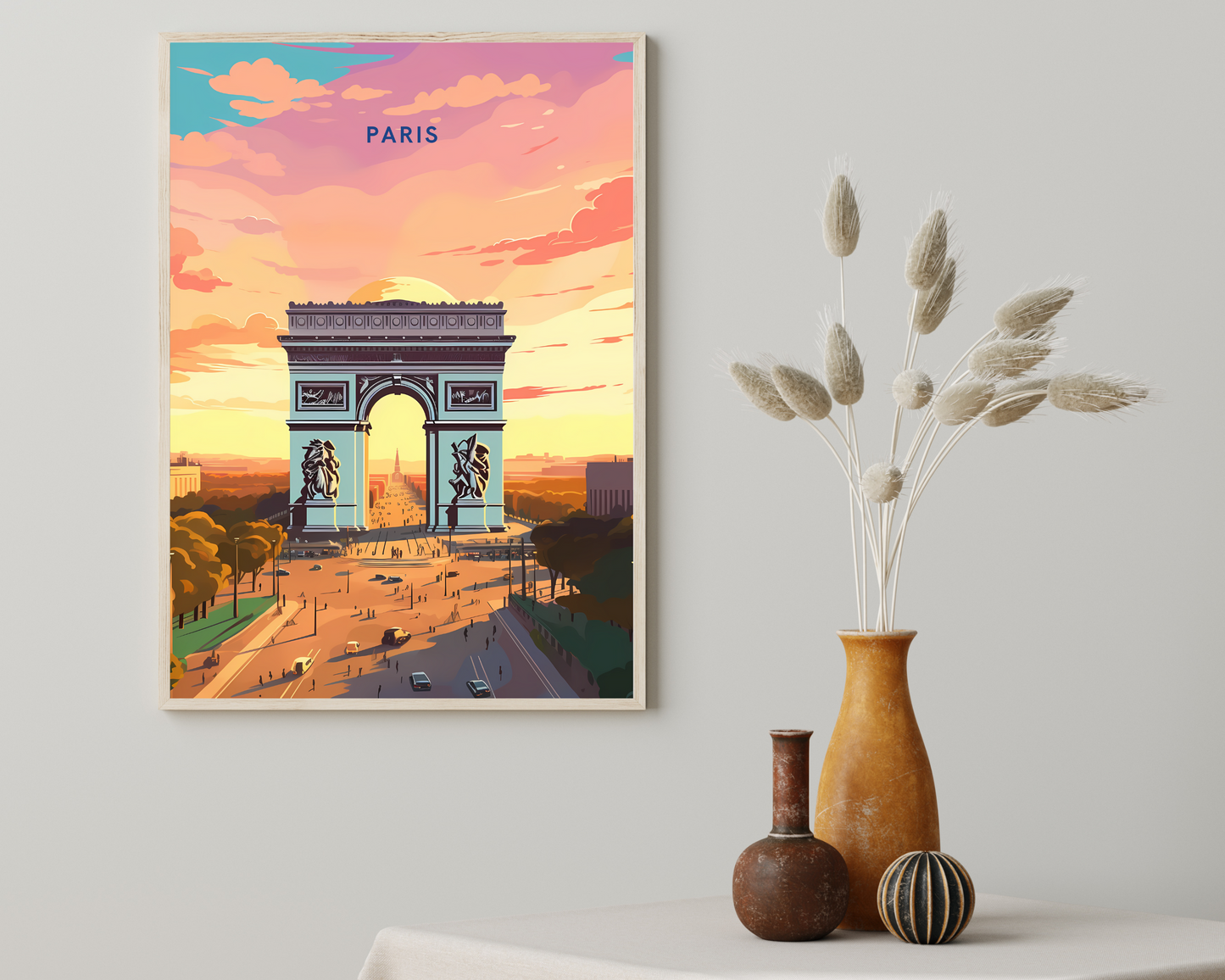 Paris Arc de Triumph France Travel Poster Print - Pitchers Design