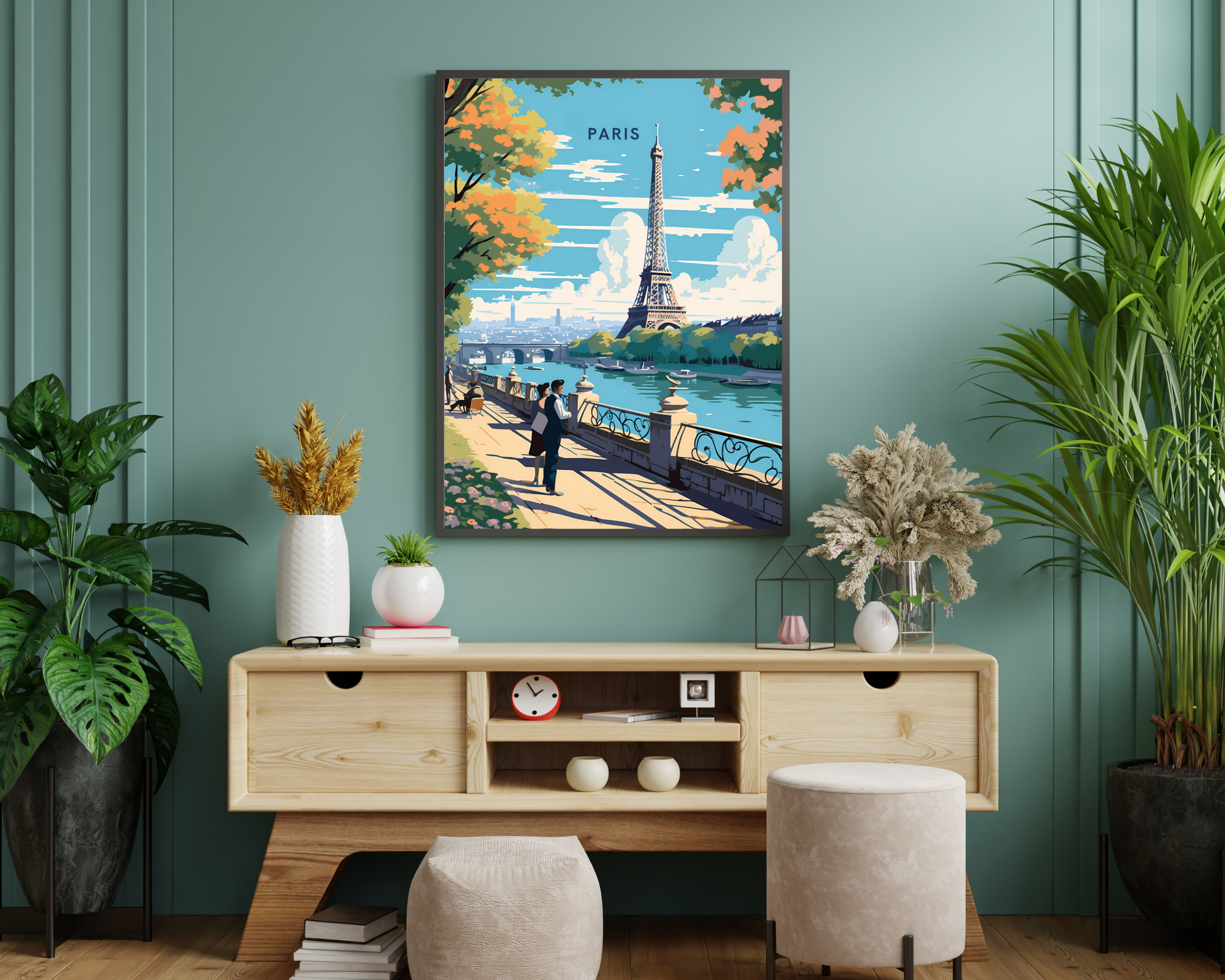 River Seine Paris France Travel Poster Print - Pitchers Design