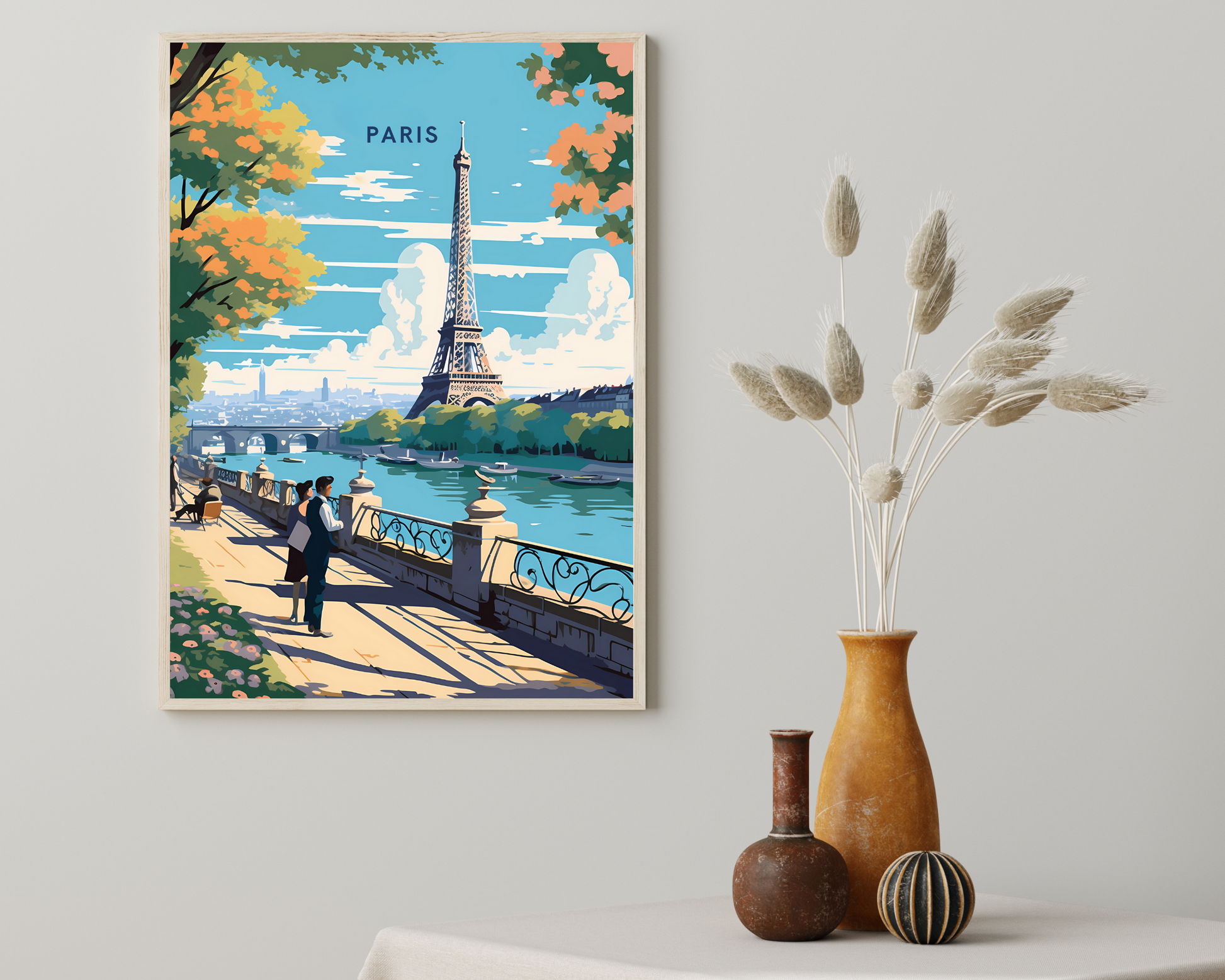 River Seine Paris France Travel Poster Print - Pitchers Design