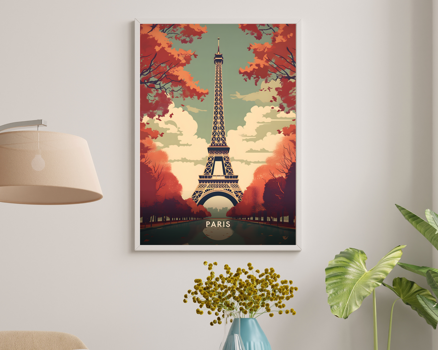 Paris France Eiffel Tower Travel Poster Print - Pitchers Design