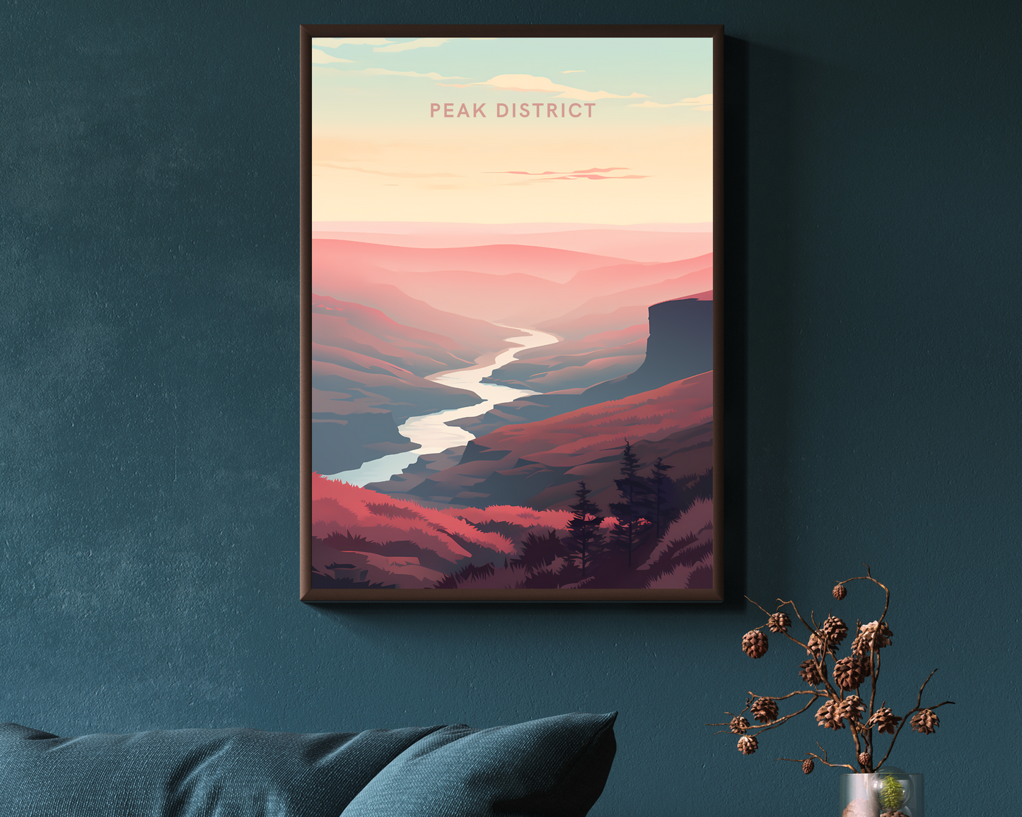 Peak District England Travel Poster Print - Pitchers Design