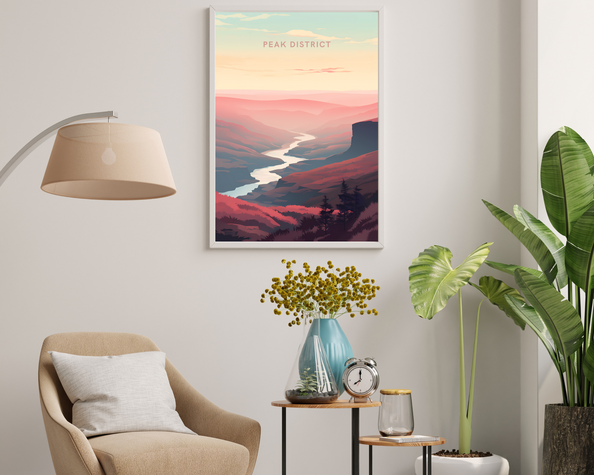 Peak District England Travel Poster Print - Pitchers Design