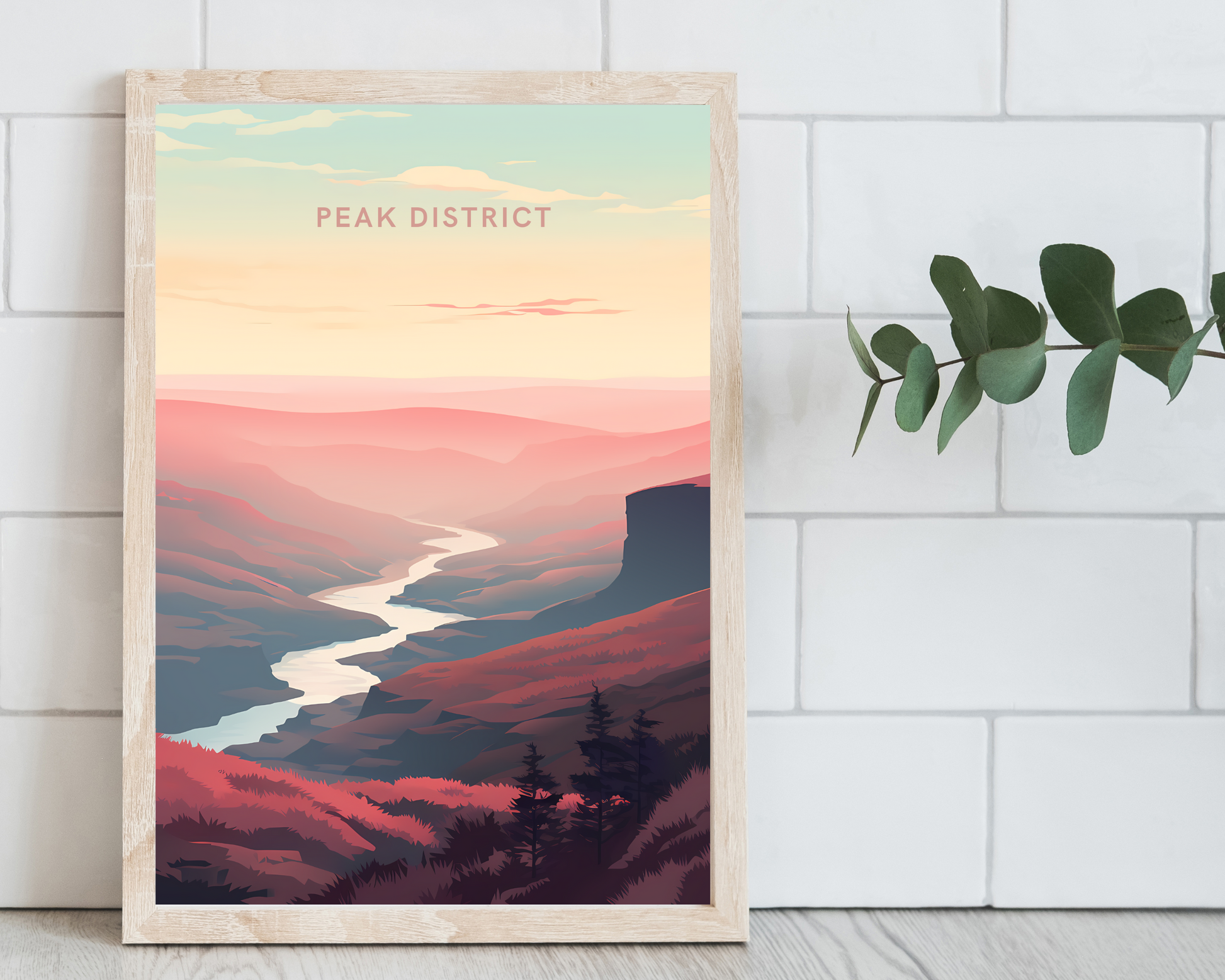 Peak District England Travel Poster Print - Pitchers Design