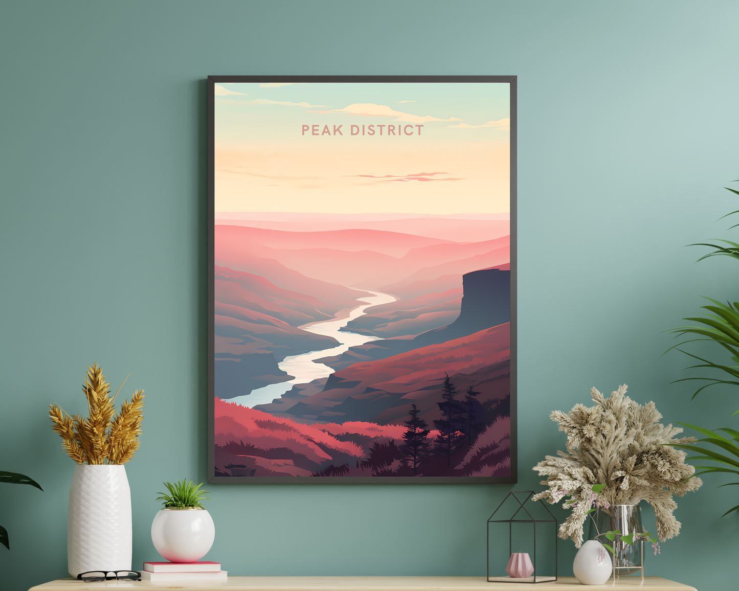 Peak District England Travel Poster Print - Pitchers Design