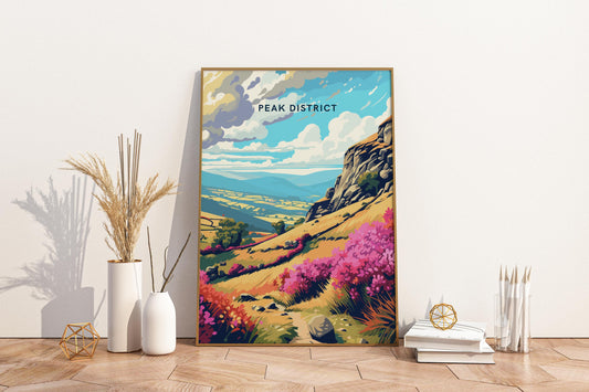 Póster de impresión de viaje de Peak District Inglaterra Reino Unido