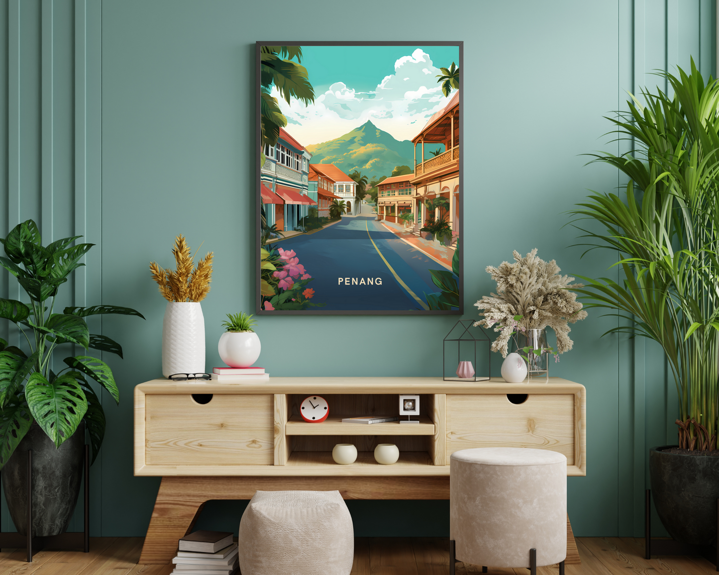 Penang Georgetown Malaysia Travel Poster Print - Pitchers Design