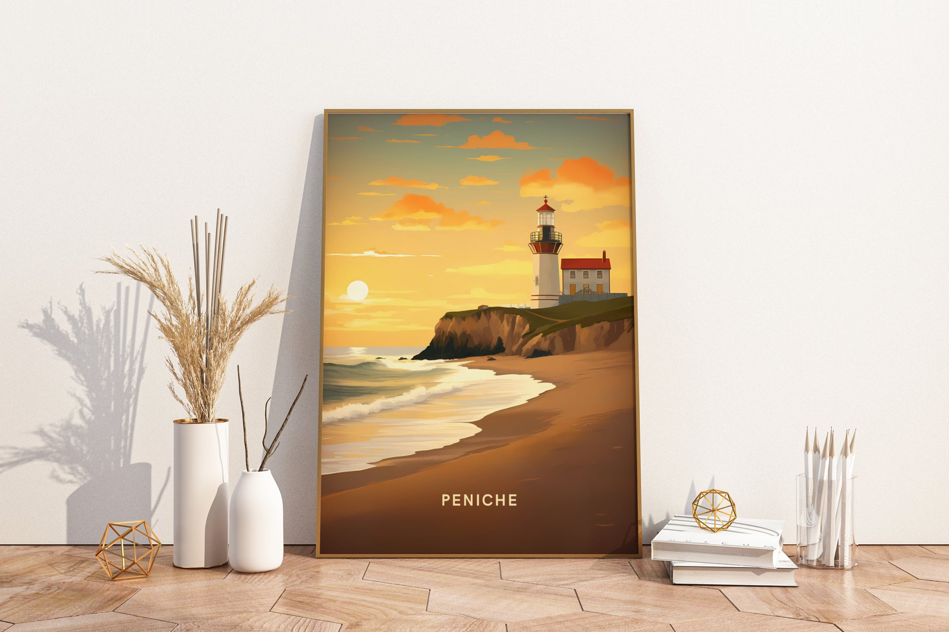 Peniche Portugal Travel Print Poster - Pitchers Design