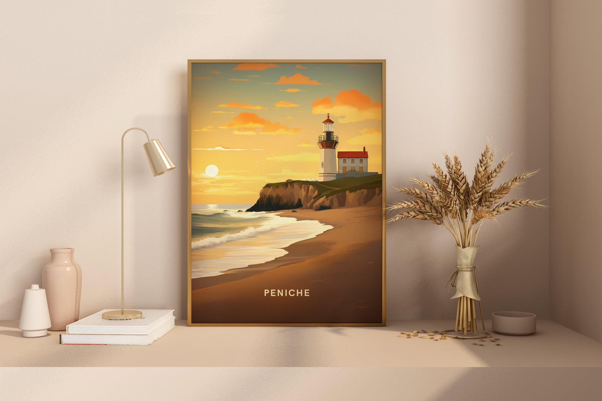 Peniche Portugal Travel Print Poster - Pitchers Design