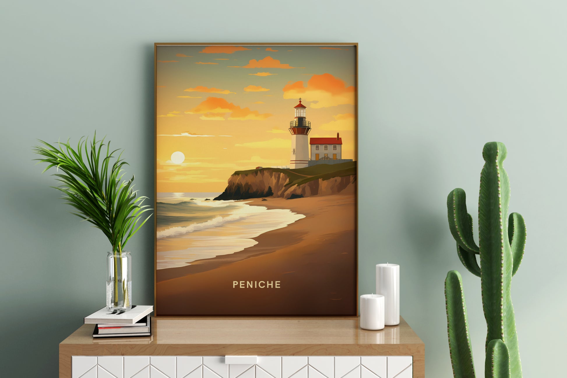 Peniche Portugal Travel Print Poster - Pitchers Design