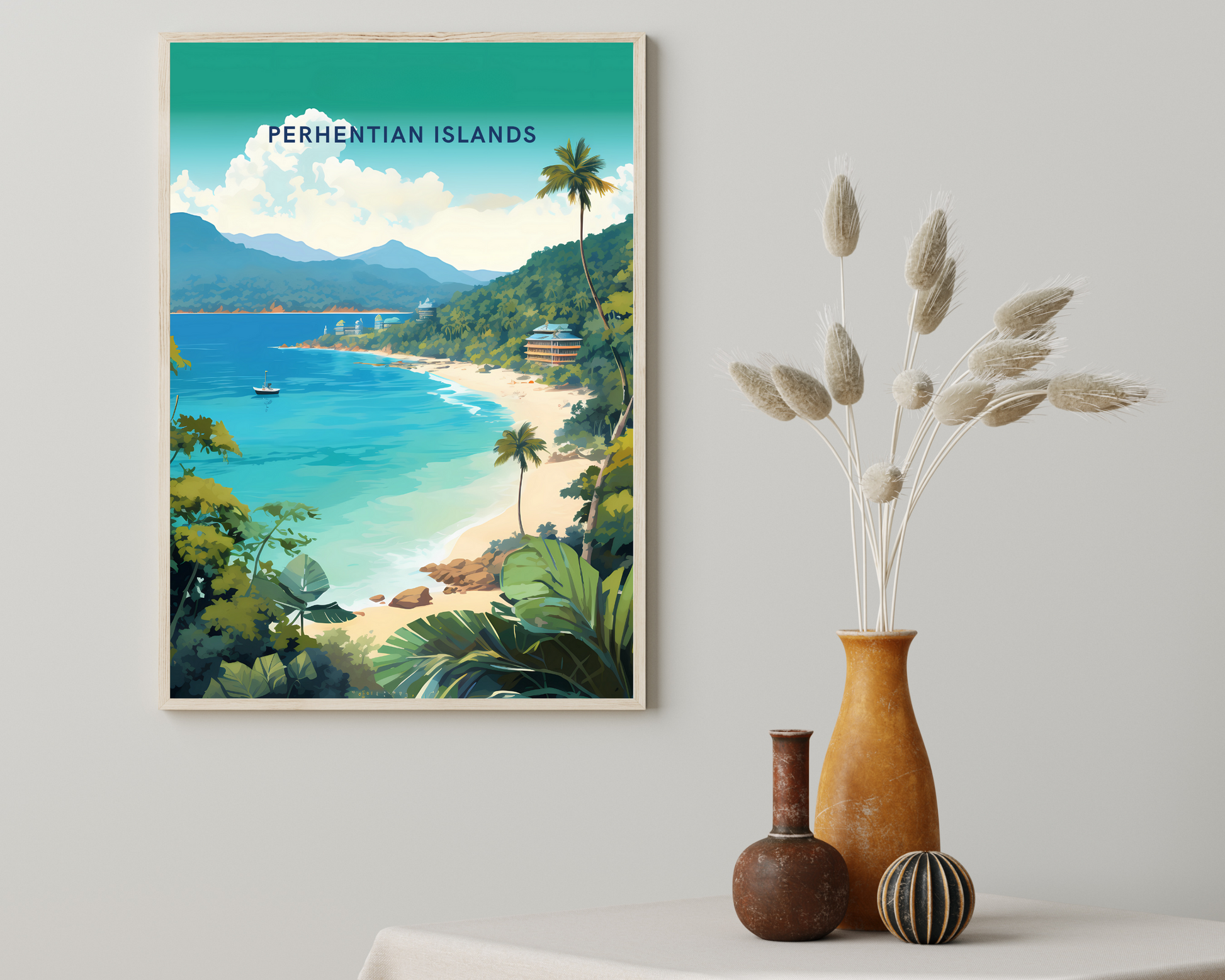 Perhentian Islands Malaysia Travel Poster Print - Pitchers Design