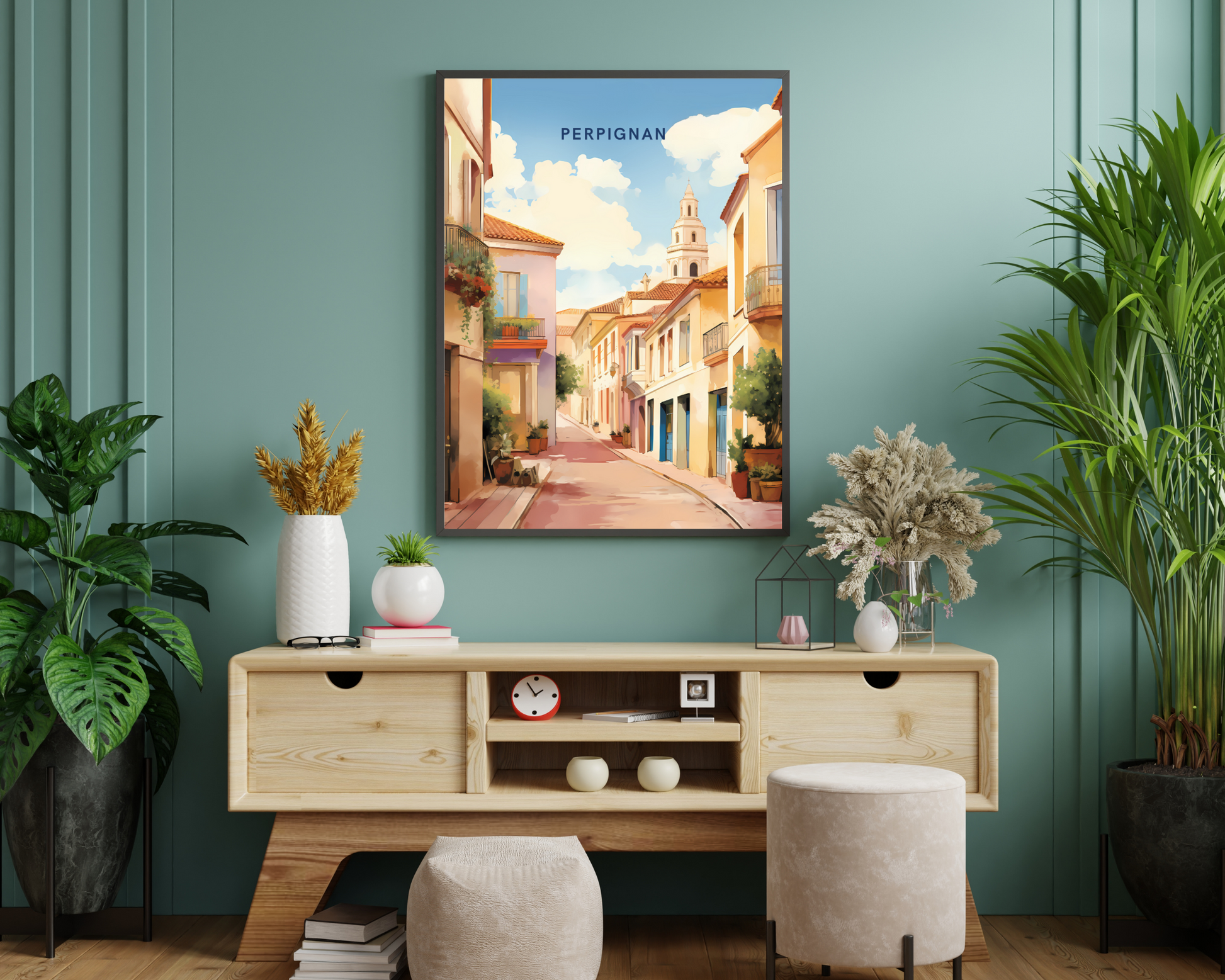 Perpignan France Travel Poster Print - Pitchers Design