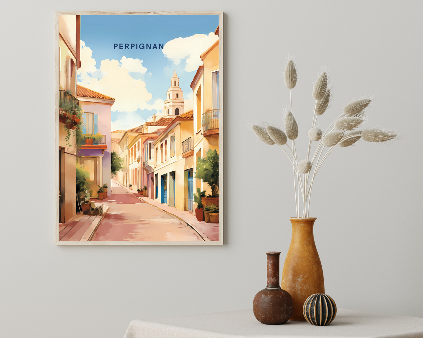 Perpignan France Travel Poster Print - Pitchers Design