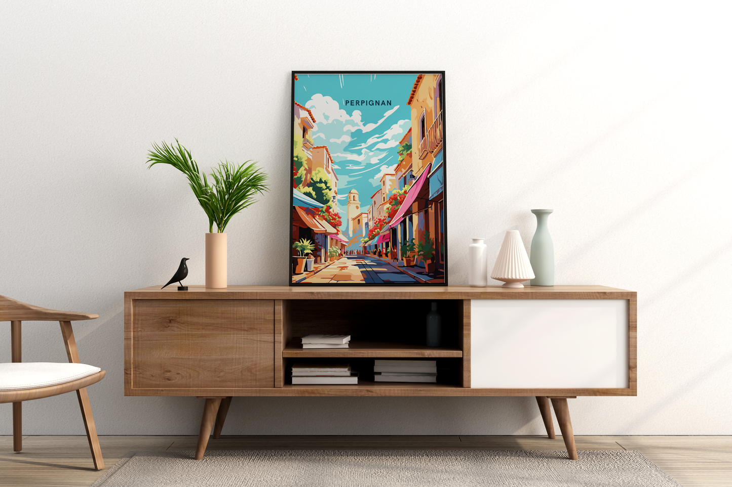 Perpignan City Streets France Travel Print Poster - Pitchers Design