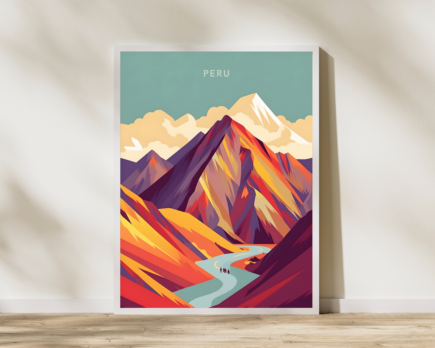 Rainbow Mountain Peru Travel Poster Print - Pitchers Design